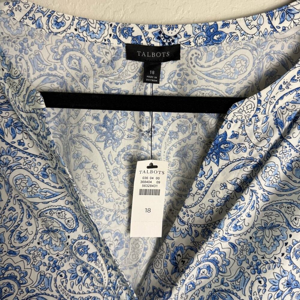 Talbots Poplin Shirtdress Dashing Paisley 18 NWT - Picture 3 of 13